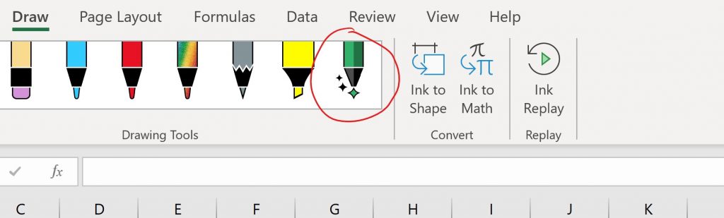 Action Pen in Excel