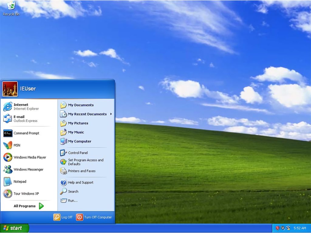 Windows xp Start Menu